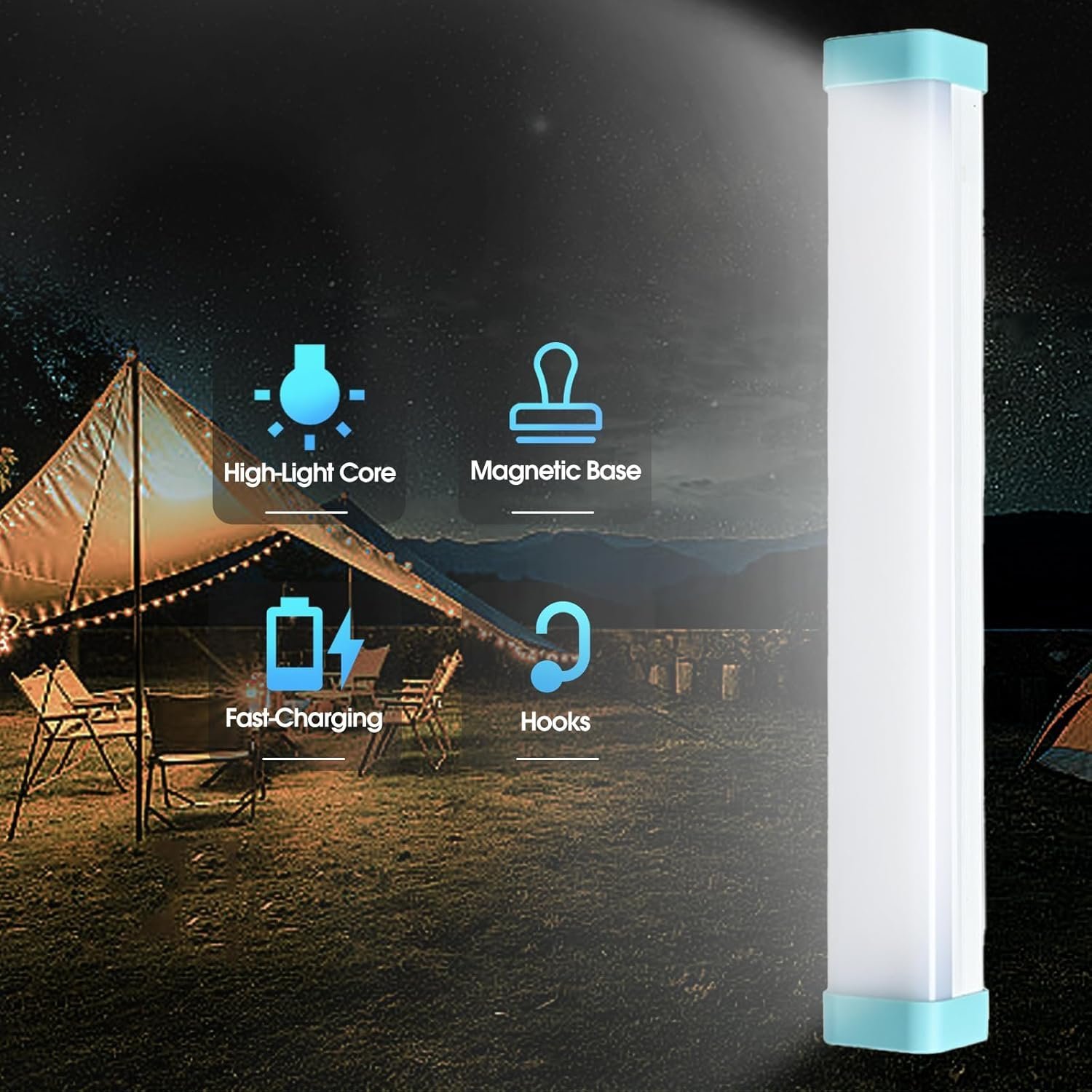 ⁦Lanterne de Camping 5-en-1 avec Power Bank PM 3000mAh - مصباح التخييم المغناطيسي متعدد المهام⁩ - الصورة ⁦3⁩