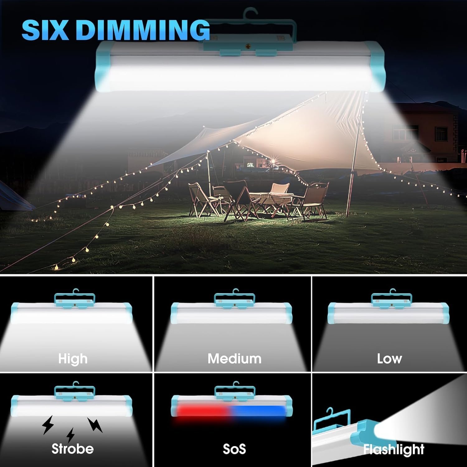 ⁦Lanterne de Camping 5-en-1 avec Power Bank PM 3000mAh - مصباح التخييم المغناطيسي متعدد المهام⁩ - الصورة ⁦6⁩