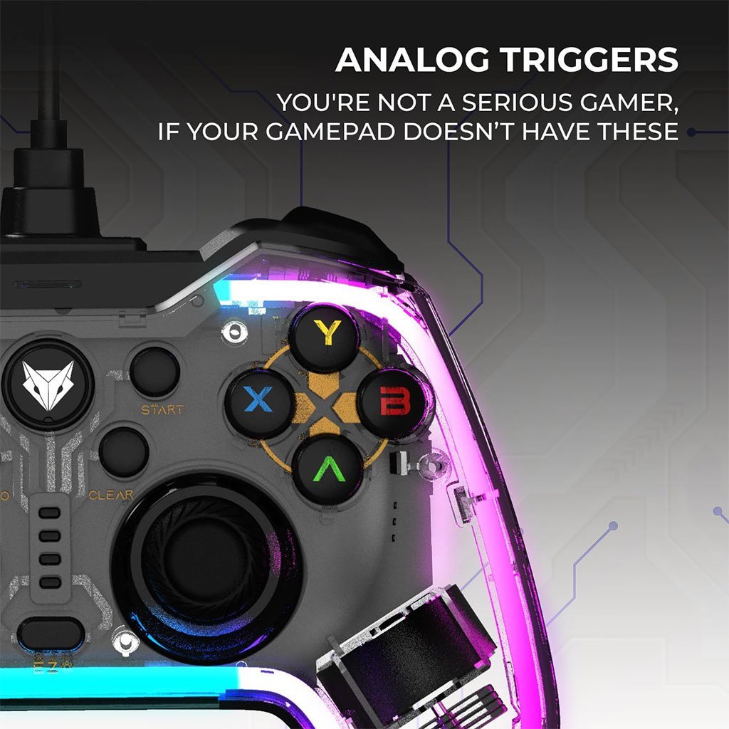 Manette de Jeu Filaire avec Éclairage Néon RGB PG-003 - يد تحكم بأضواء ملونة - الصورة 3