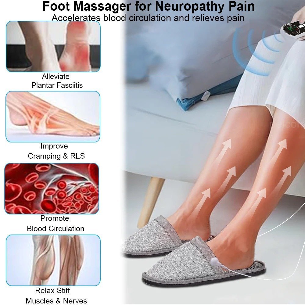 Pantoufles de massage USB pour thérapie électrique à impulsions - الصورة 5