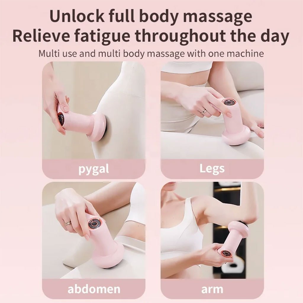 ⁦Masseur de tissus profonds pour tout le corps, masseur portable rechargeable, six modes de vitesse avec cinq têtes de massage⁩ - الصورة ⁦3⁩