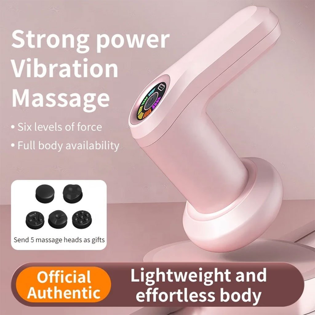 ⁦Masseur de tissus profonds pour tout le corps, masseur portable rechargeable, six modes de vitesse avec cinq têtes de massage⁩ - الصورة ⁦4⁩