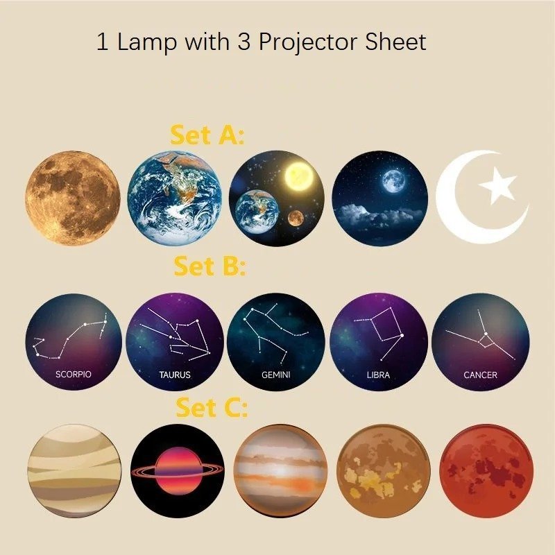 Lampe de projection de ciel étoilé avec 15 motifs – مصباح عرض القمر - الصورة 2