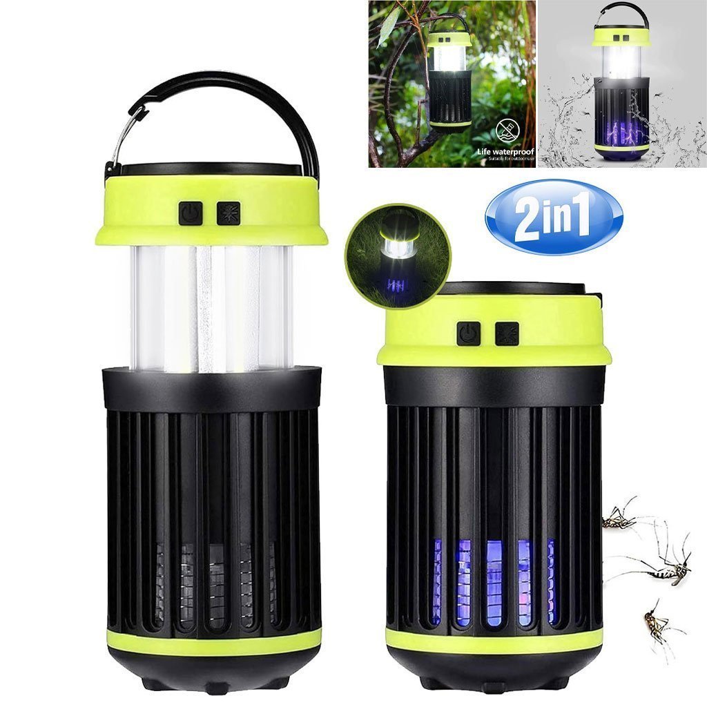 lampe anti-moustiques rechargeable de camping 3en1 à énergie solaire IP65
