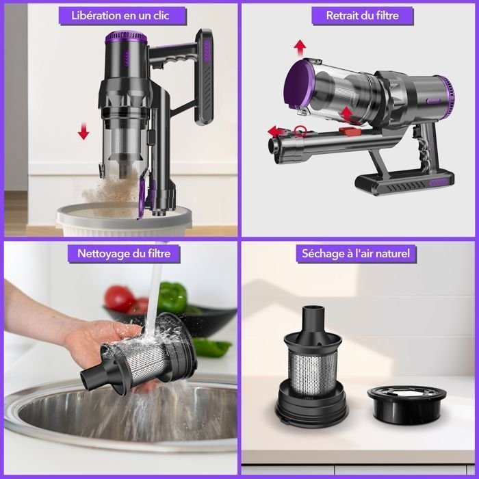 Multismart Aspirateur Balai Filaire Sans Sac 500W 5 en 1 avec Aspirateur à Main - 18KPa - مكنسة كهربائية يدوية - الصورة 4