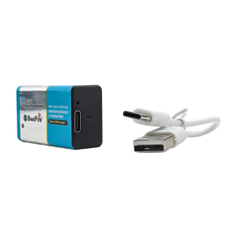 Pile rechargeable USB type C 9V 1200mWh en lithium BestFire - بطارية ليثيوم قابلة لإعادة الشحن - الصورة 4