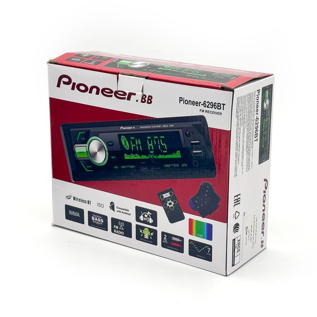 Pioneer-6296BT FM Receiver u0026 MP3 Player pour Voitures - جهاز راديو سيارة بايونير الذكي مع بلوتوث وإضاءة - الصورة 2