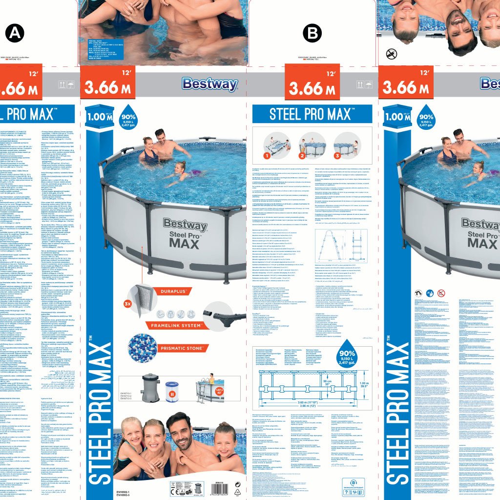 ⁦Steel Pro Max™ Piscine Ronde Avec Pompe Filtrante et Echelle 366x10cm Bestway⁩ - الصورة ⁦2⁩