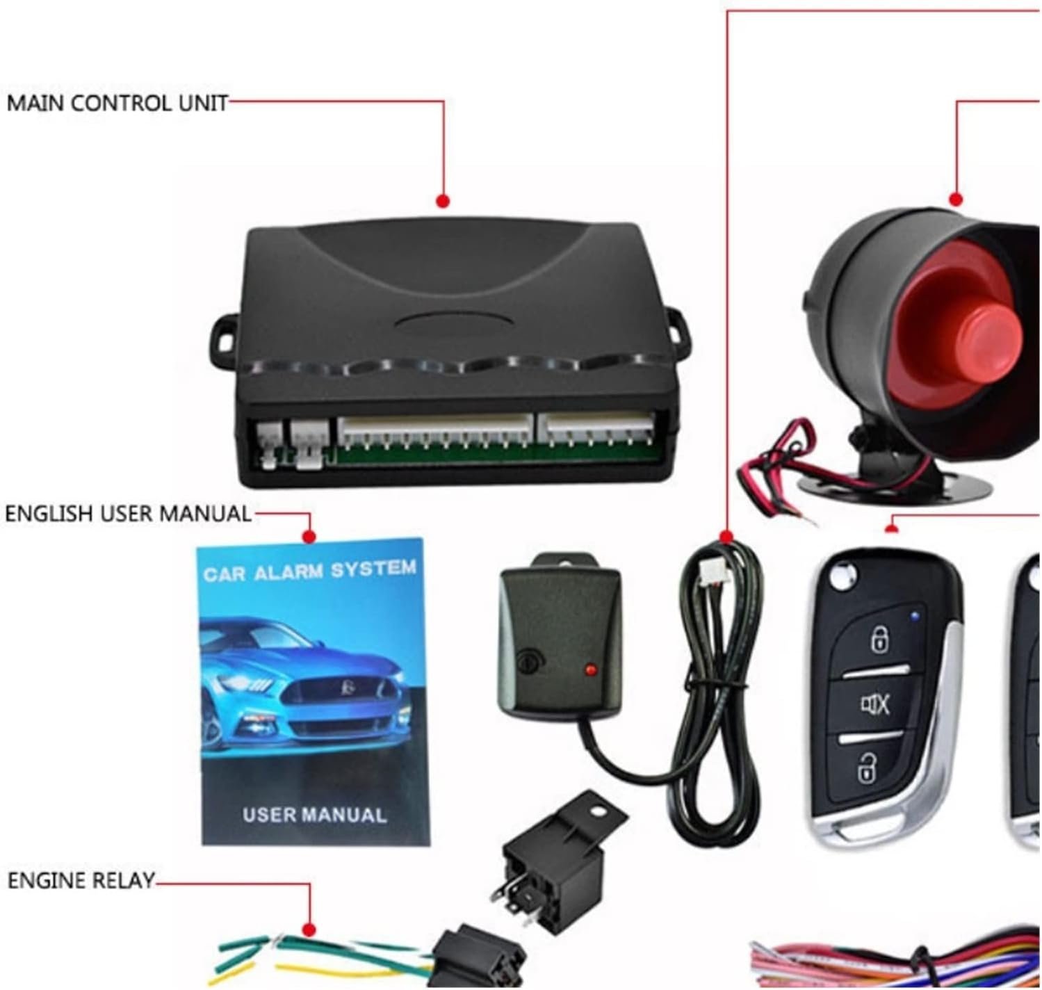 ⁦Système d'Alarme de Voiture Anti-Vol Centralisé avec Anti-Carjacking - نظام إنذار وأمن السيارات الذكي مع ميزة التثبيت المركزي والتحكم عن بعد⁩ - الصورة ⁦3⁩