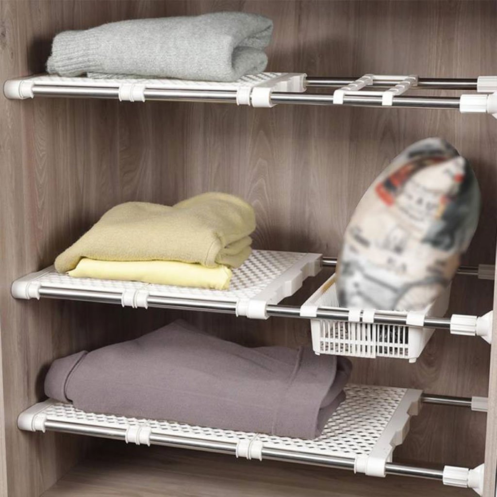 ⁦Étagère de placard mural extensible tuyau télescopique 1Pcs - رف خزانة حائط قابل للتمديد مزود بأنبوب تلسكوبي⁩ - الصورة ⁦8⁩