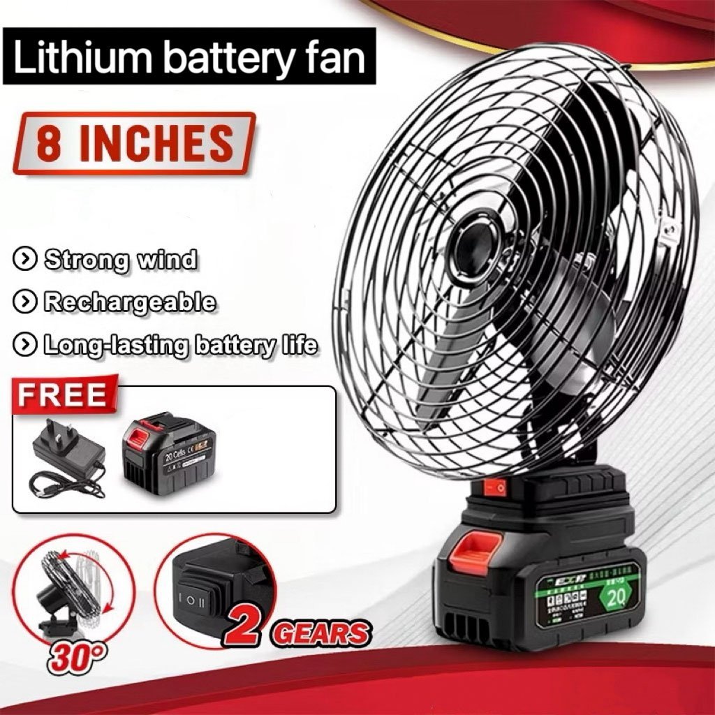 Ventilateur de Table Rechargeable avec Batterie Lithium 24V - مروحة مع بطارية كبيرة قابلة للشحن - الصورة 14