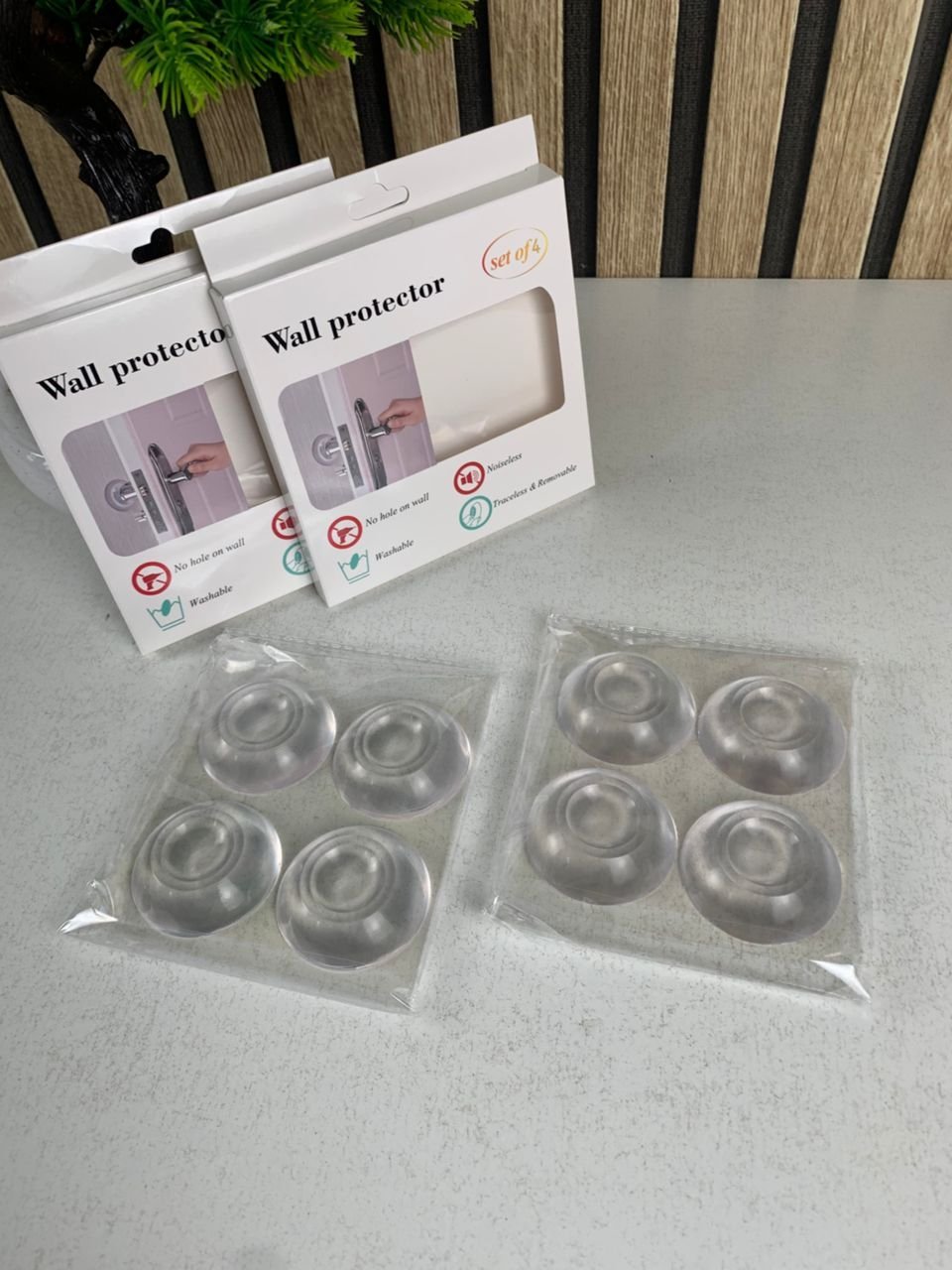 ⁦8 Pcs Protections de poignées de porte en silicone transparent – واقيات مقابض الأبواب من السيليكون الشفاف⁩ - الصورة ⁦2⁩