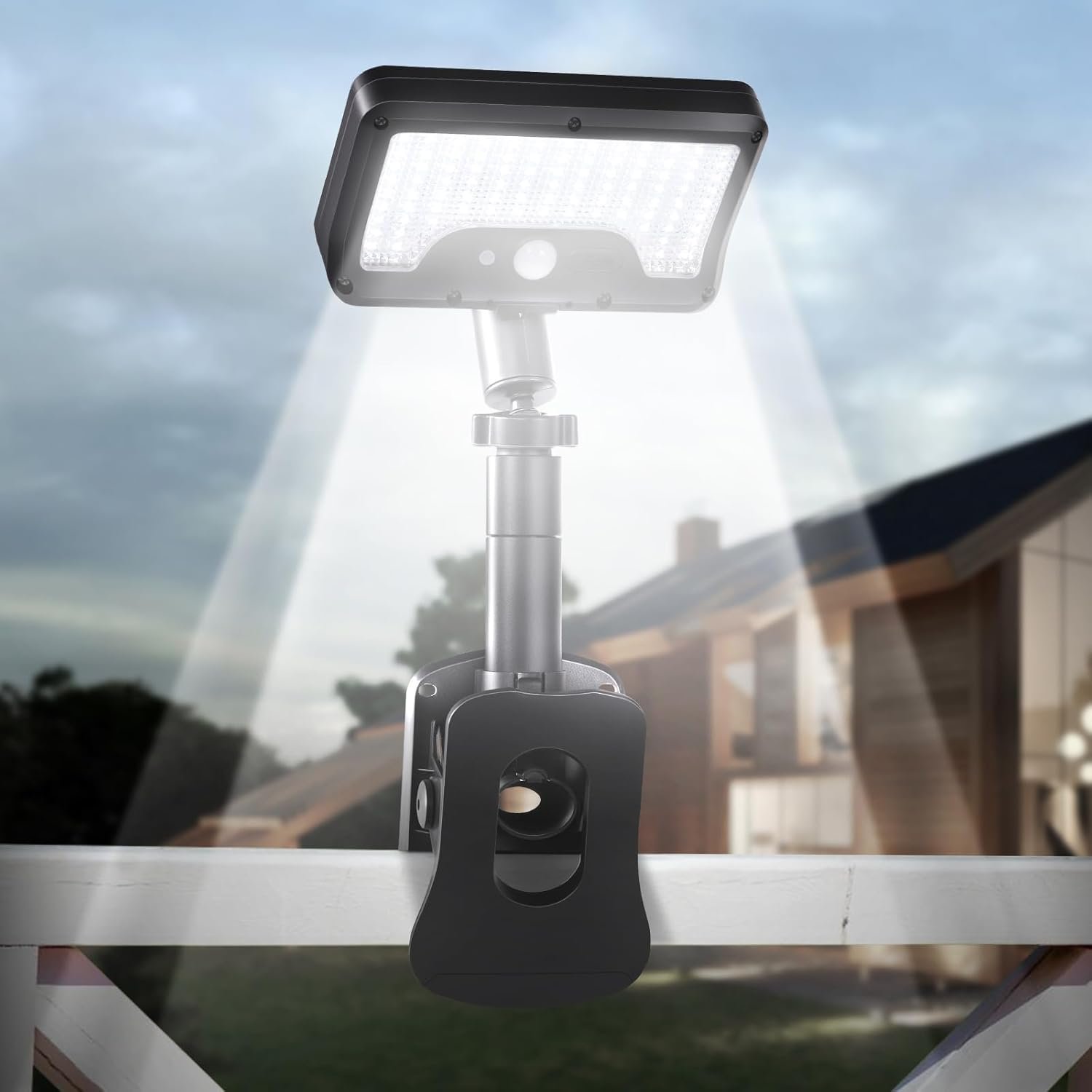 Applique murale solaire LED à Clip avec détecteur de mouvements YX-672L-1 - مصباح كشاف مع حساس حركة