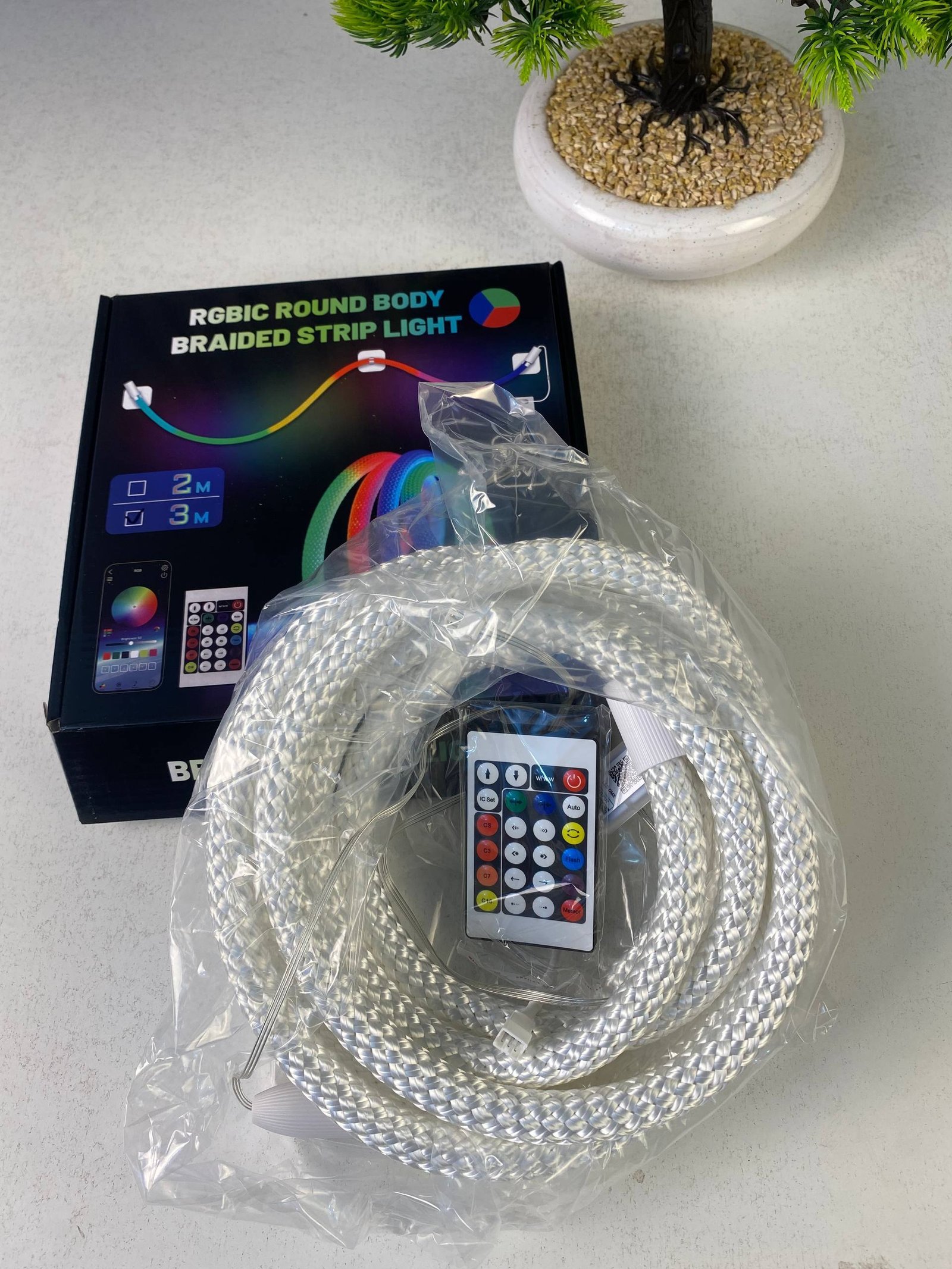 ⁦Bande LED RGB tube 360° numérique 3M 16mm USB 5V App Control - شريط إضاءة ملونة بطول 3 متر⁩ - الصورة ⁦3⁩