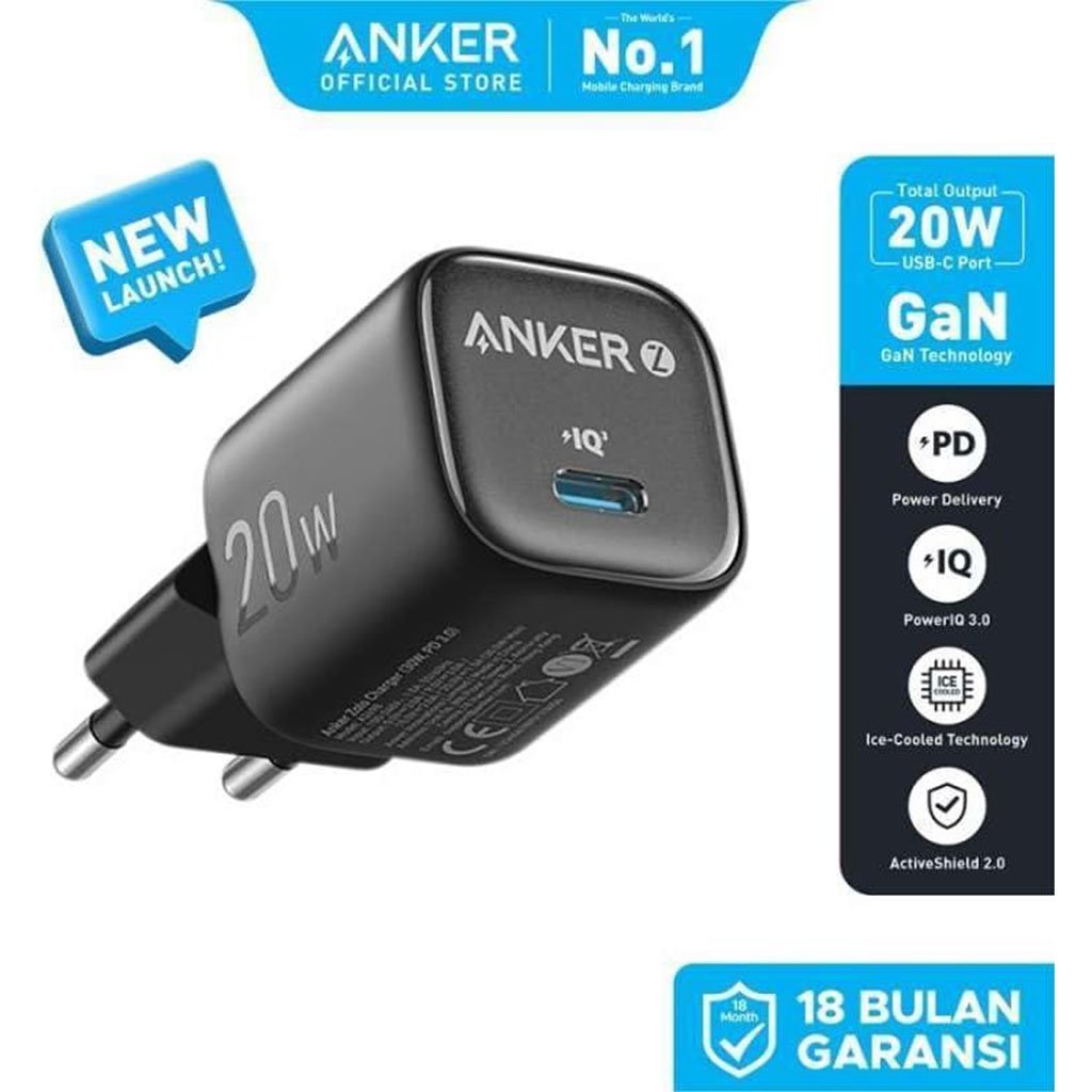⁦Boite Chargeur Anker Zolo Original 20W USB-C - شاحن أصلي⁩ - الصورة ⁦5⁩