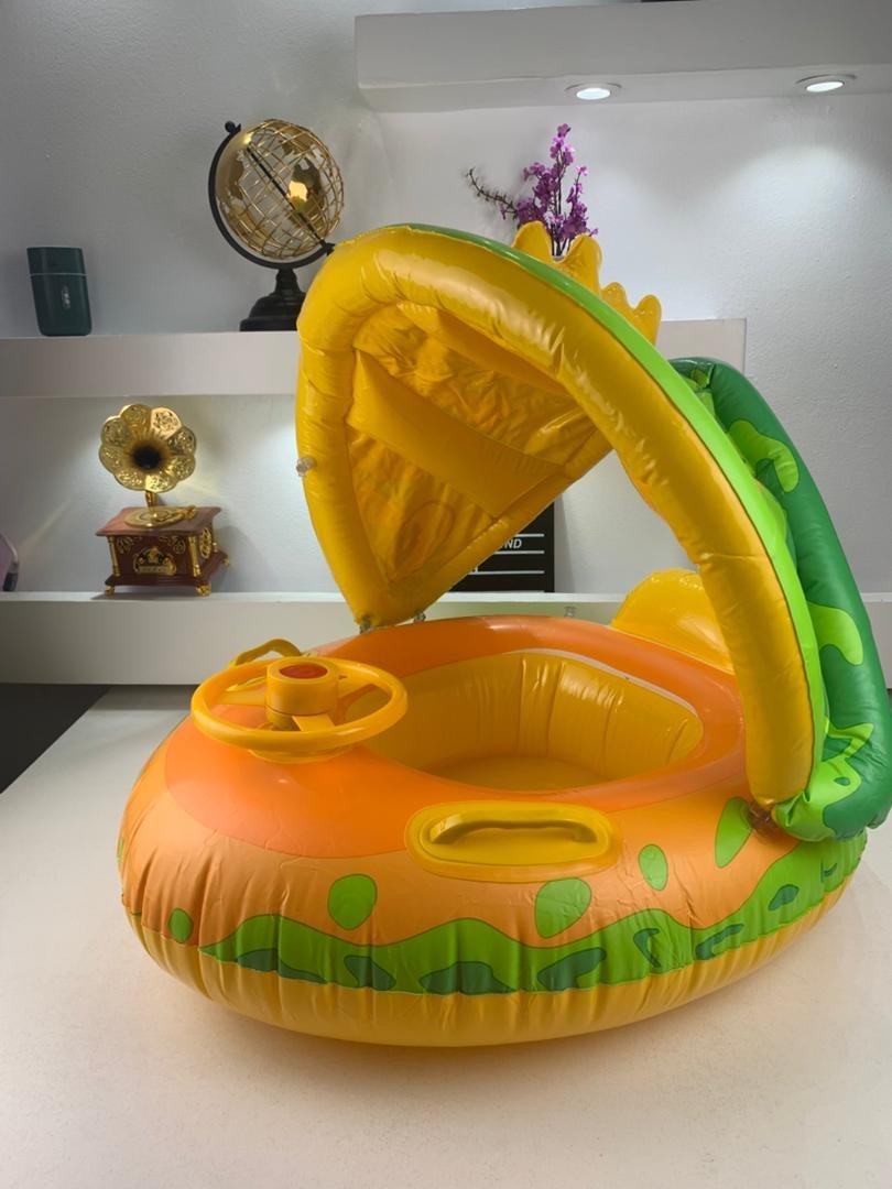 ⁦Bouée de natation gonflable pour bébé avec toit et Claxone – عوامة أطفال مع مظلة⁩ - الصورة ⁦2⁩