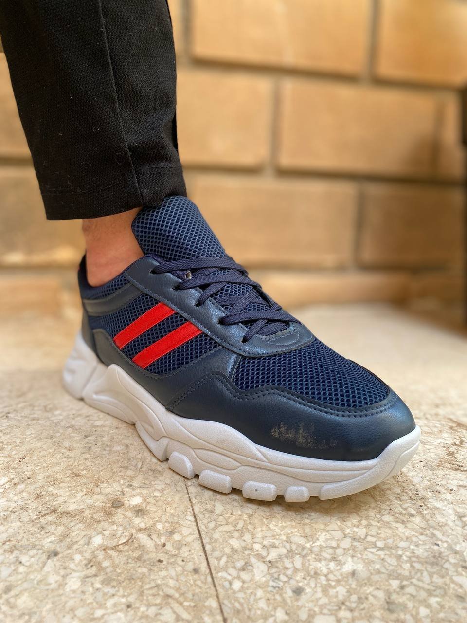 ⁦Chaussure streetwear casual confortable semelle absorbante au chocs - BLEU NUIT⁩ - الصورة ⁦3⁩