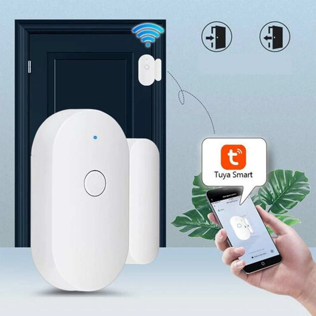 Détecteur de porte et fenêtre WiFi avec alarme capteur magnétique - مستشعر الأبواب والنوافذ الذكي