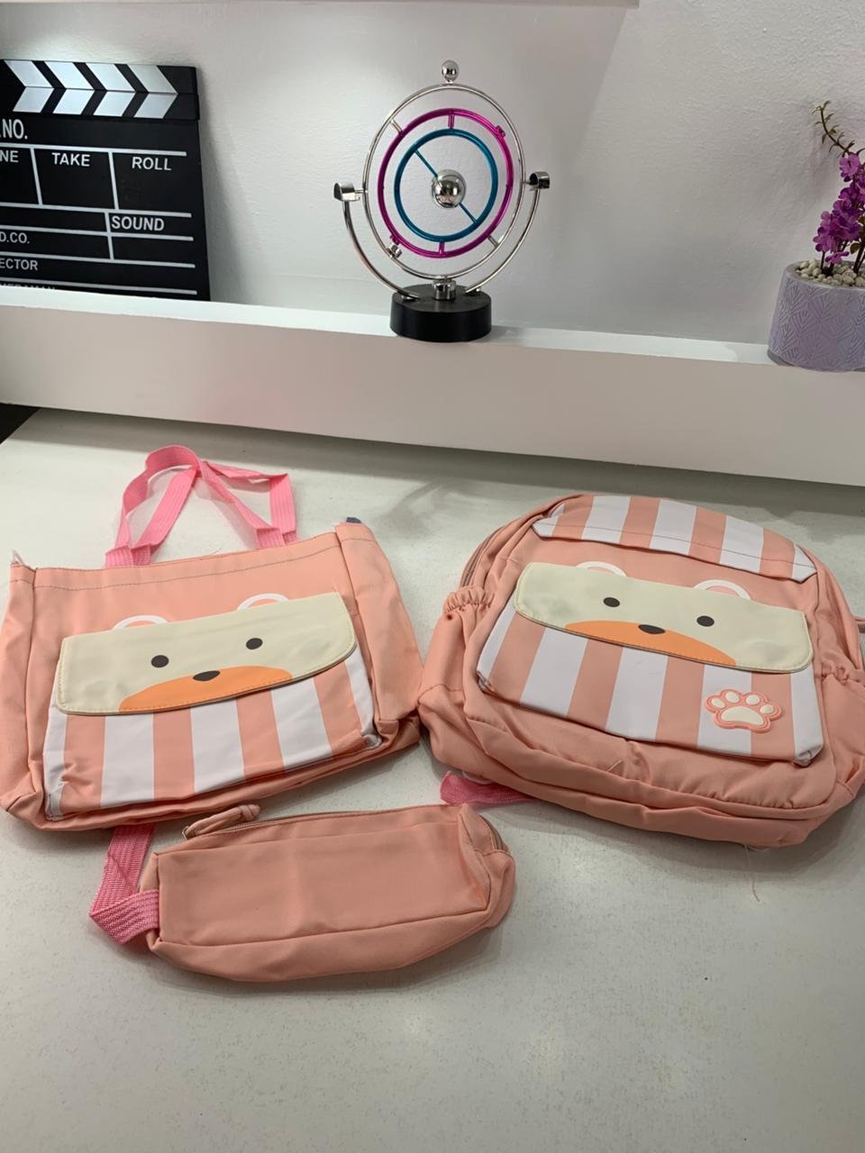 ⁦Ensemble de sacs d’école Kawai pour adolescents 3Pcs Ours Rose – محفظة 3 قطع كاواي وردي⁩ - الصورة ⁦3⁩