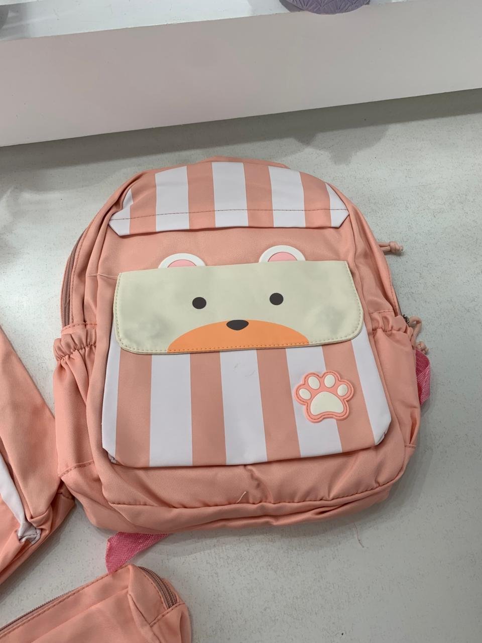 ⁦Ensemble de sacs d’école Kawai pour adolescents 3Pcs Ours Rose – محفظة 3 قطع كاواي وردي⁩ - الصورة ⁦4⁩