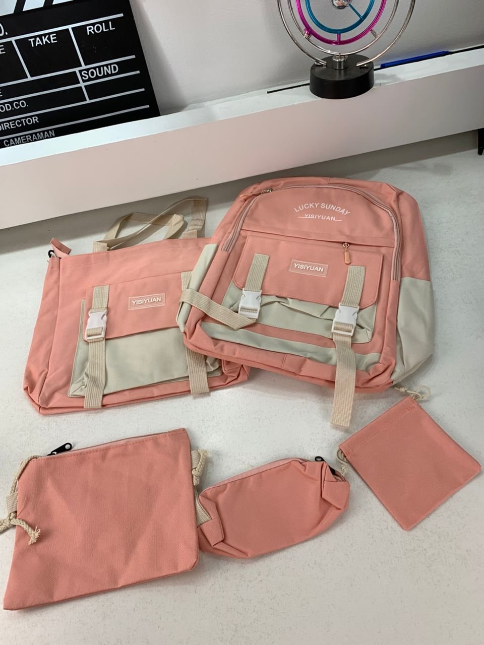 ⁦Ensemble de sacs d’école Kawai pour adolescents 5Pcs YISIYUAN Rose – محفظة 5 قطع كاواي وردي⁩ - الصورة ⁦2⁩