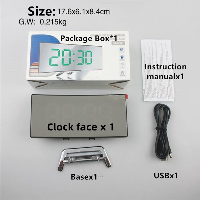 ⁦Horloge et réveil thermomètre de table electronique lumineux DT-6507⁩ - الصورة ⁦9⁩