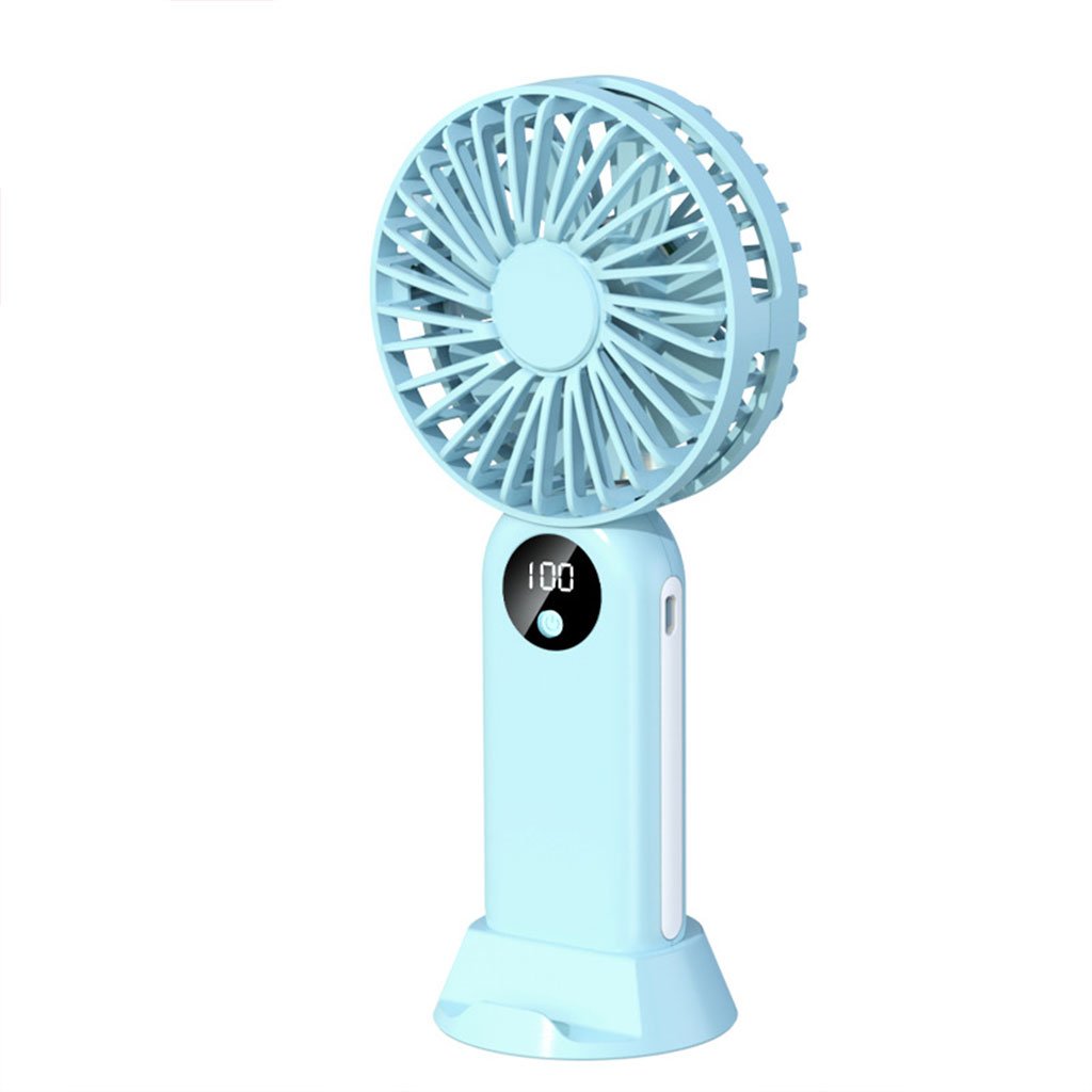 ⁦Mini ventilateur portable avec batterie 2400 mAh, léger, 3 vitesses, base mobile مروحة المحمولة بثلاث سرعات ومنفذ USB⁩ - الصورة ⁦4⁩