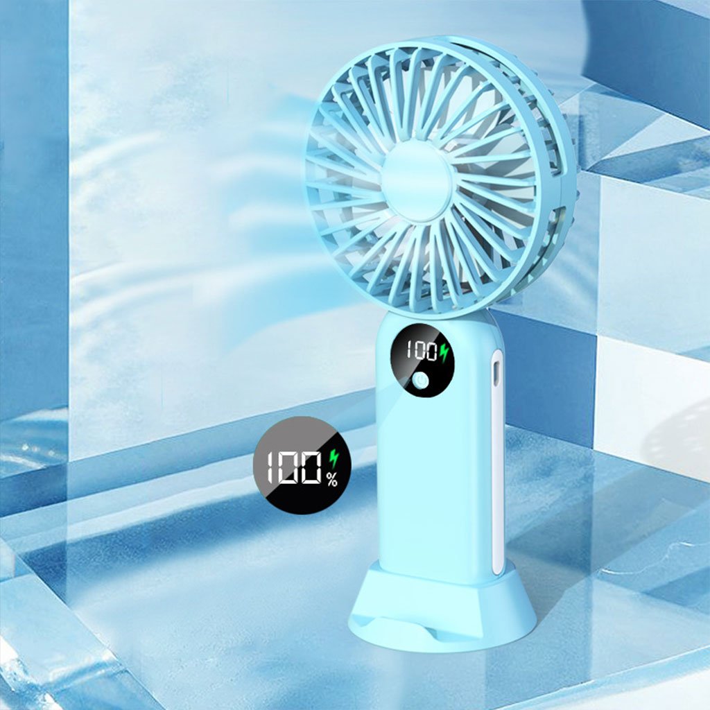 ⁦Mini ventilateur portable avec batterie 2400 mAh, léger, 3 vitesses, base mobile مروحة المحمولة بثلاث سرعات ومنفذ USB⁩ - الصورة ⁦8⁩