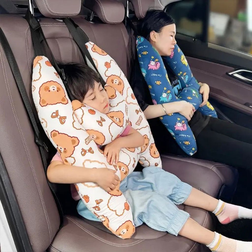 ⁦Oreiller de voyage et Sécurité pour enfant et adulte, support de tête en forme de H⁩ - الصورة ⁦15⁩