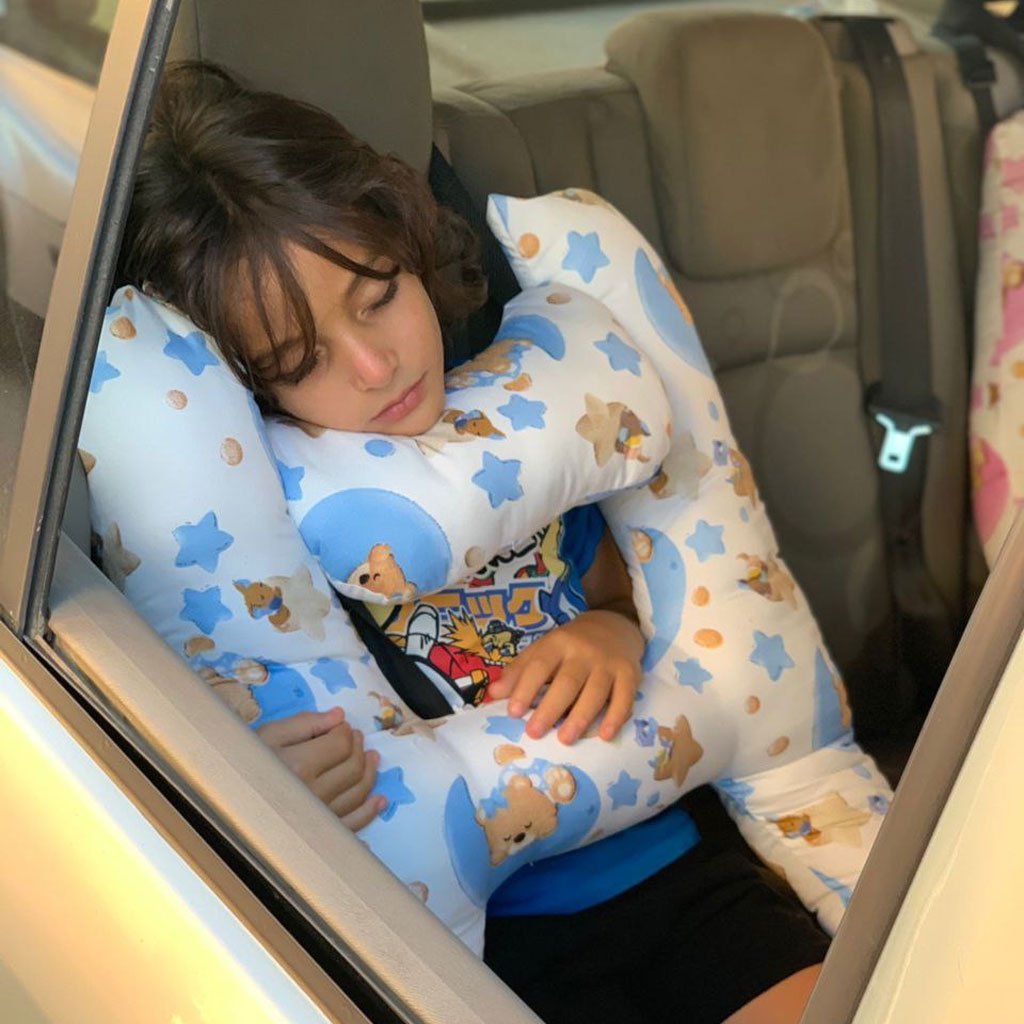 ⁦Oreiller de voyage et Sécurité pour enfant et adulte, support de tête en forme de H⁩ - الصورة ⁦2⁩