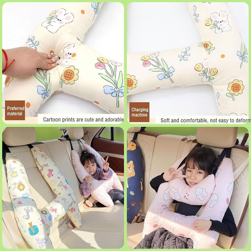 ⁦Oreiller de voyage et Sécurité pour enfant et adulte, support de tête en forme de H⁩ - الصورة ⁦20⁩
