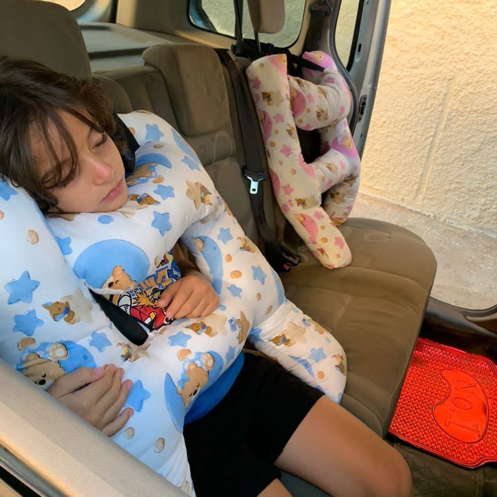 ⁦Oreiller de voyage et Sécurité pour enfant et adulte, support de tête en forme de H⁩ - الصورة ⁦5⁩