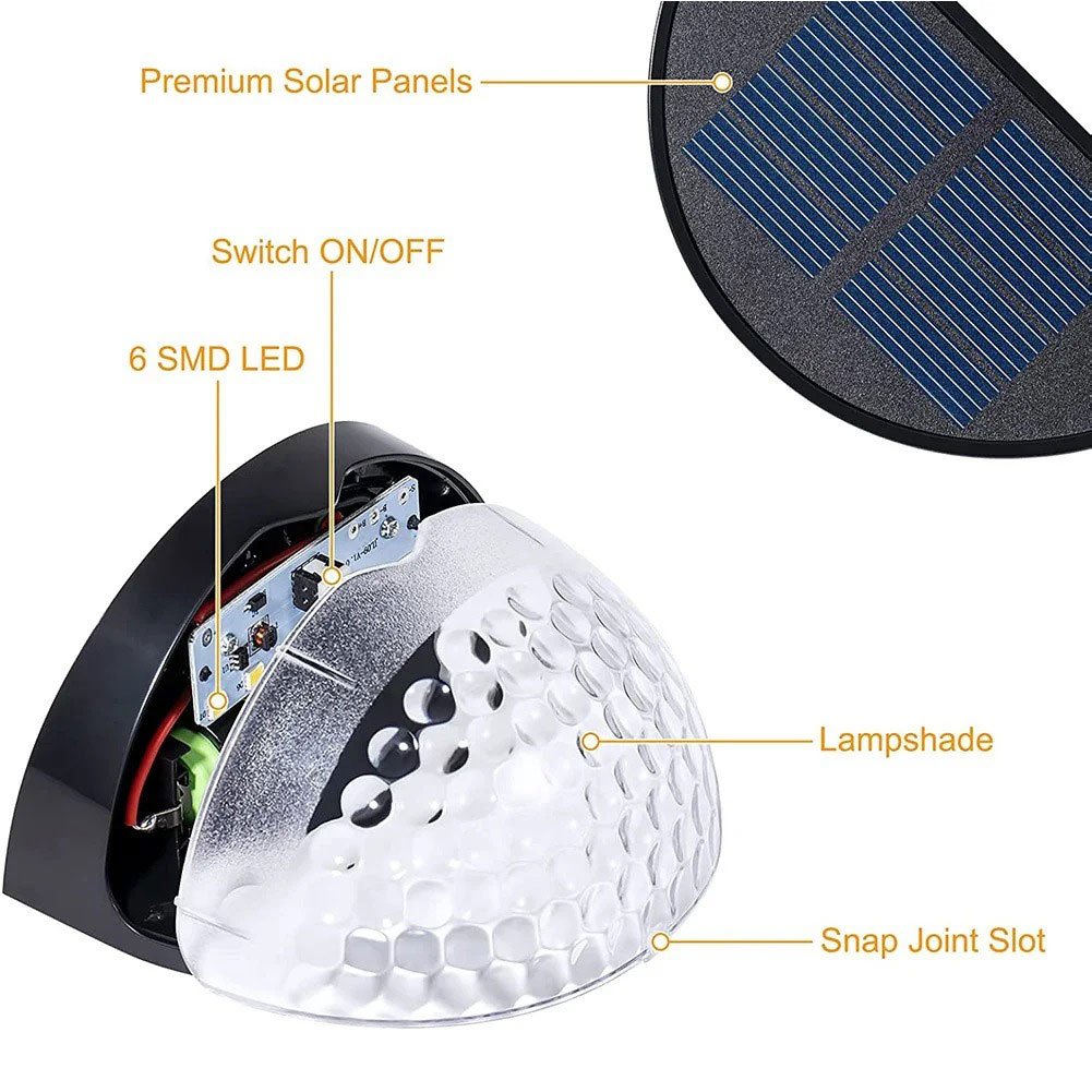 ⁦Pack 4 Lampes solaires pour clôture imperméable IP65 – مصابيح الإنارة الخارجية⁩ - الصورة ⁦7⁩