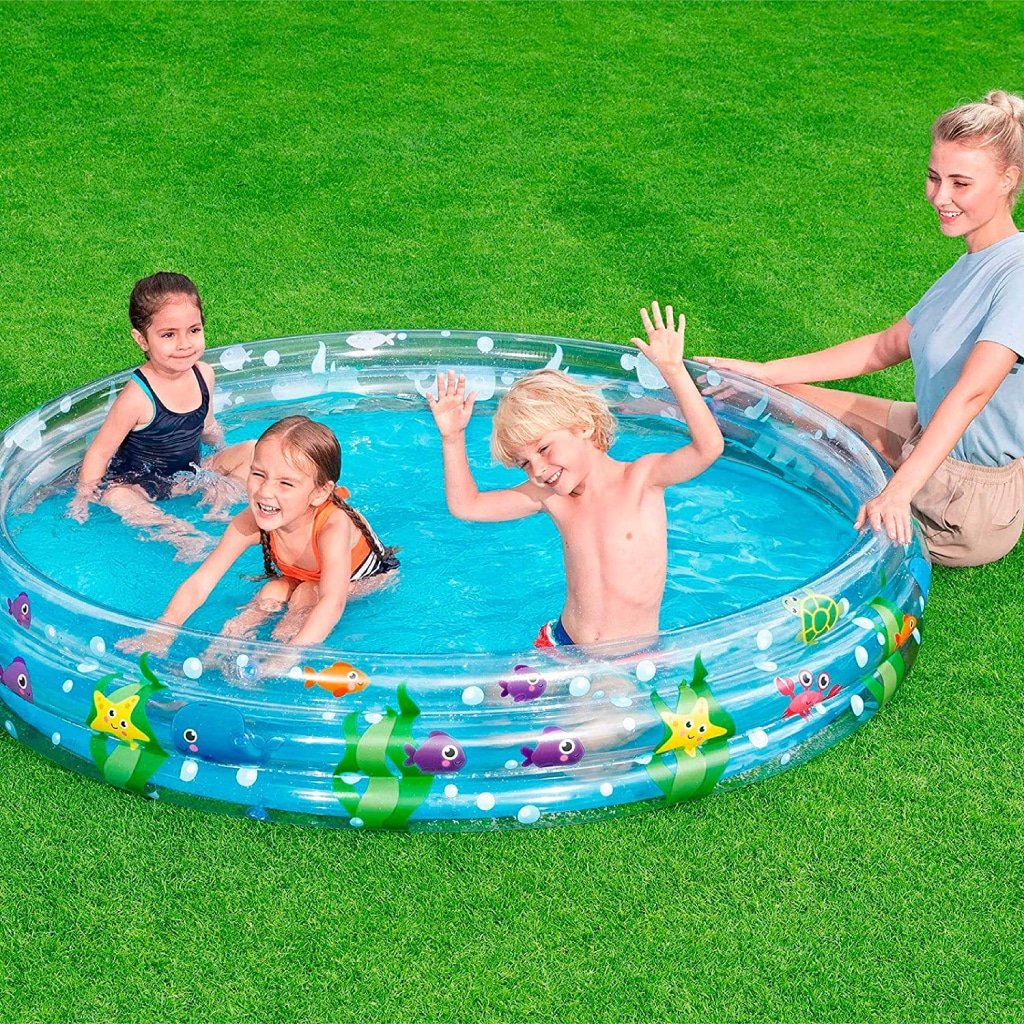 ⁦Piscine Gonflable Ronde Transparente Pour Enfants 183 x 33cm Bestway #51005⁩ - الصورة ⁦5⁩