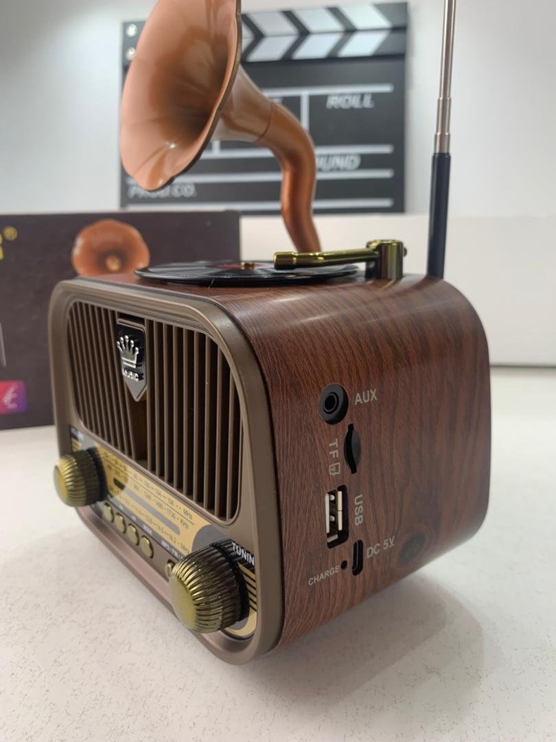 Radio rétro sans fil Bluetooth FM AM SW avec USB TF MD-1319BT – مكبر صوت بلوتوث على شكل راديو - الصورة 4