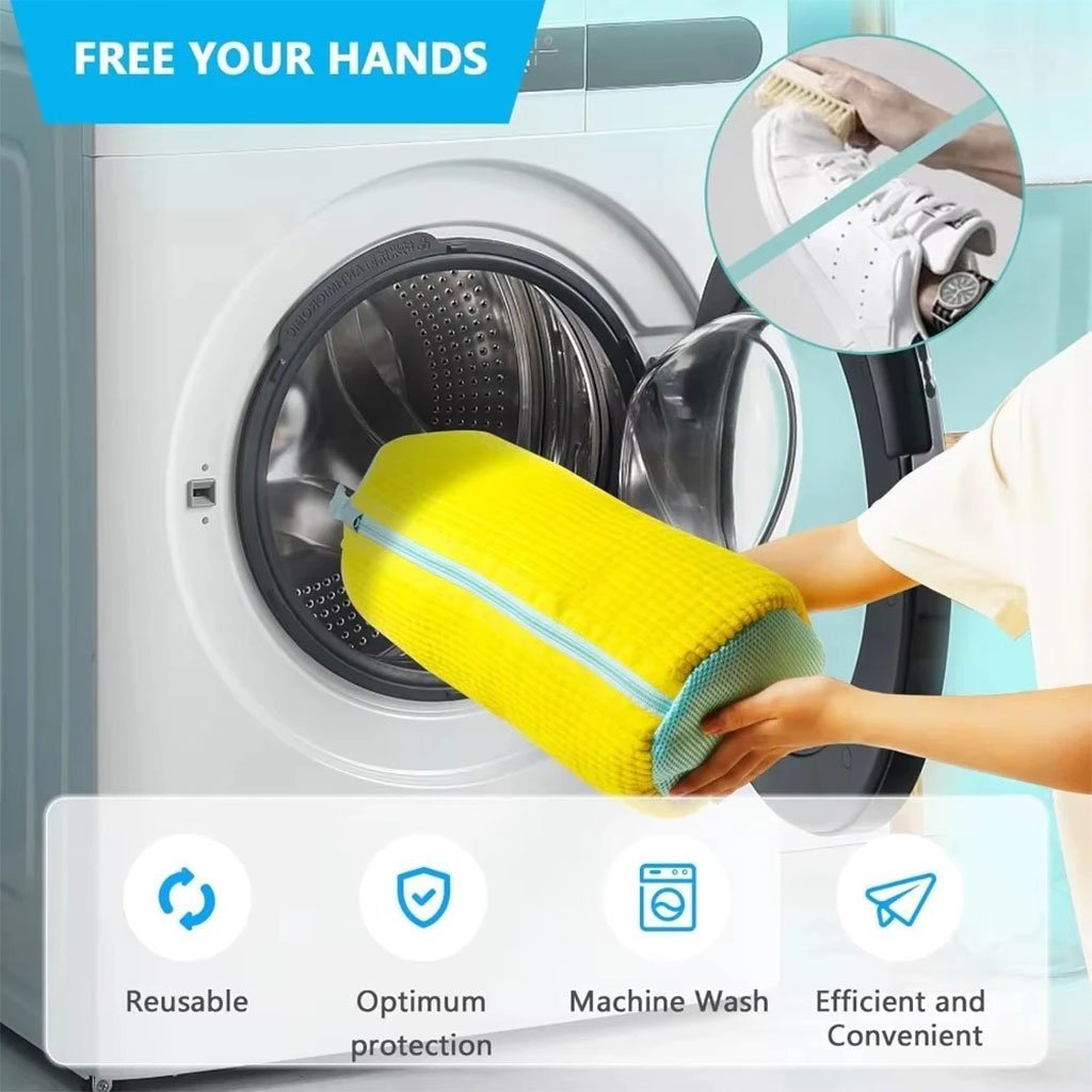 ⁦Sac de lavage chaussures pour machine à laver en microfibre 1Pcs – كيس من ميكروفيبر لغسل الأحذية في الغسالة⁩ - الصورة ⁦2⁩