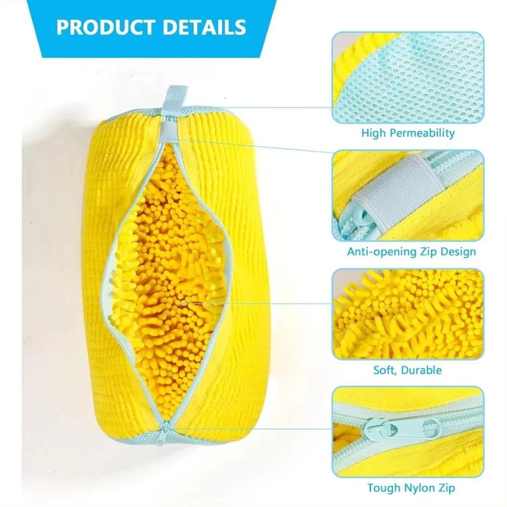 ⁦Sac de lavage chaussures pour machine à laver en microfibre 1Pcs – كيس من ميكروفيبر لغسل الأحذية في الغسالة⁩ - الصورة ⁦4⁩