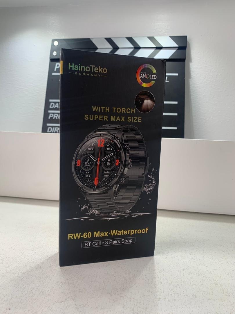 ⁦Smart Watch Haino Teko RW-60 MAX avec Lampe Torche et 3 Bracelets – ساعة ذكية أصلية⁩ - الصورة ⁦5⁩