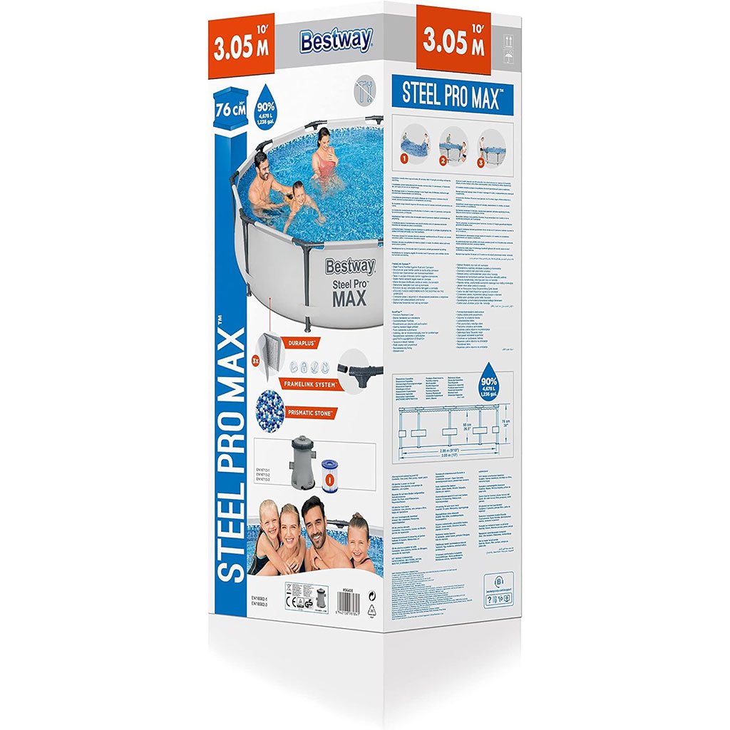 ⁦Steel Pro Max™ Piscine Ronde Avec Filtre et Pompe 305x76cm Bestway⁩ - الصورة ⁦11⁩
