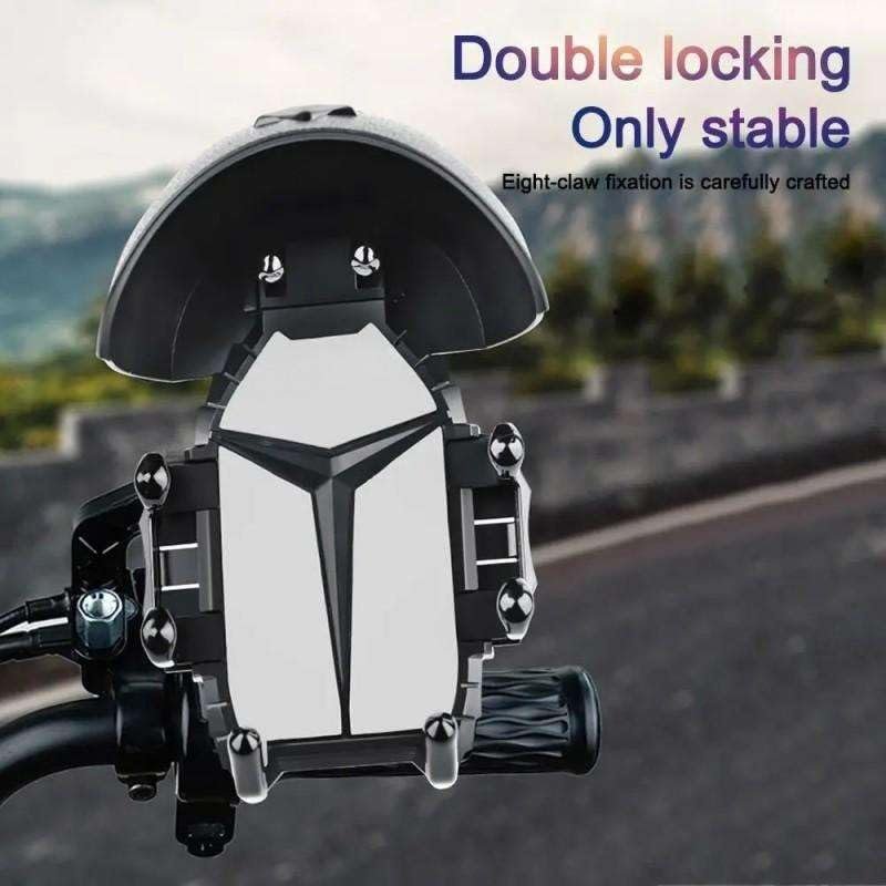 ⁦Support Téléphone pour Moto et Vélo avec Mini-Casque Pare-Soleil - حامل الهاتف الذكي للدراجات النارية والهوائية مع واقية شمسية بتصميم خوذة⁩ - الصورة ⁦6⁩