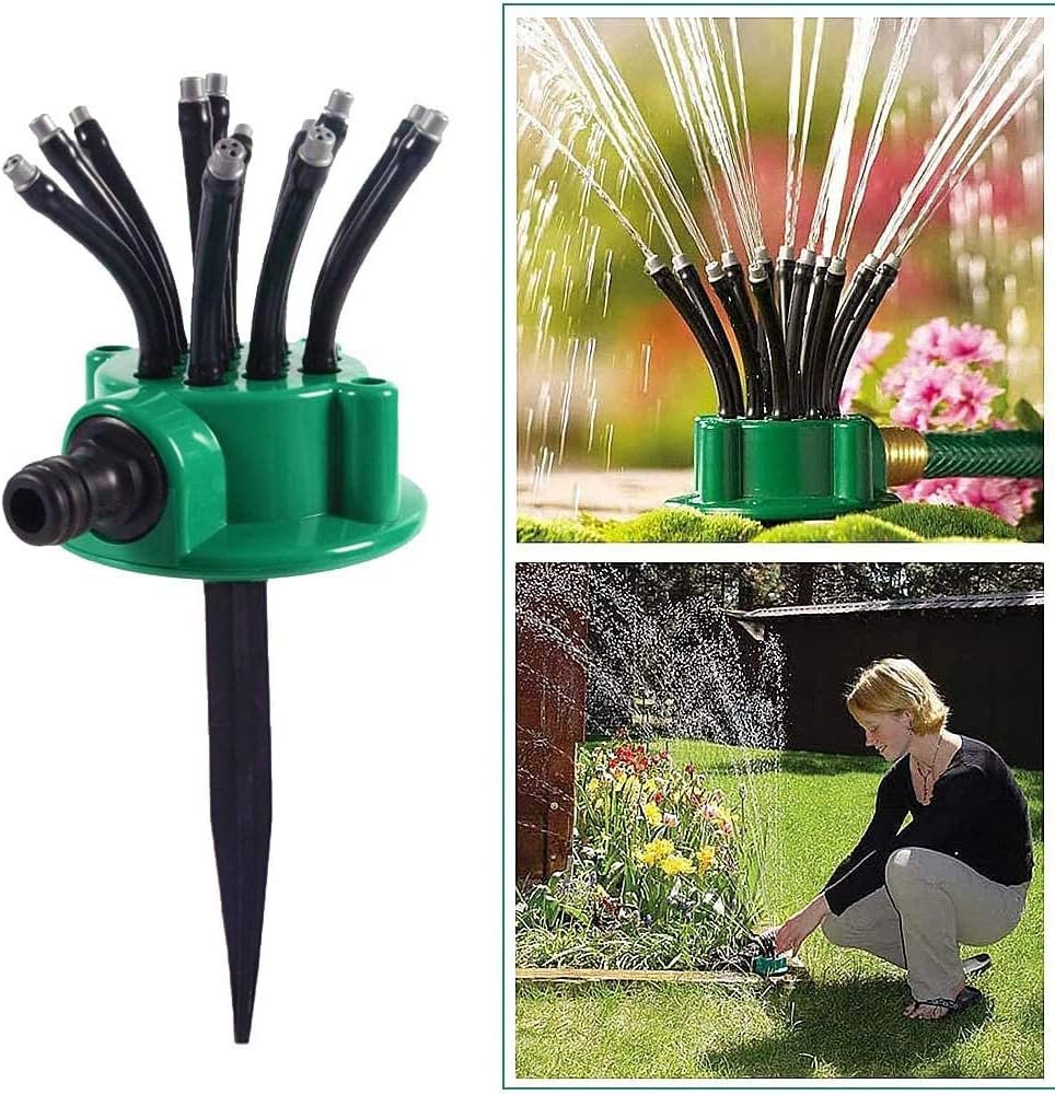⁦Arroseur de Jardin Rotatif 360 dégrée Multidirectionnel 12 Tuyaux Flexibles - رشاش مياه حدائق متعدد الاتجاهات 360 درجة بـ 12 خرطوم مرن⁩ - الصورة ⁦6⁩