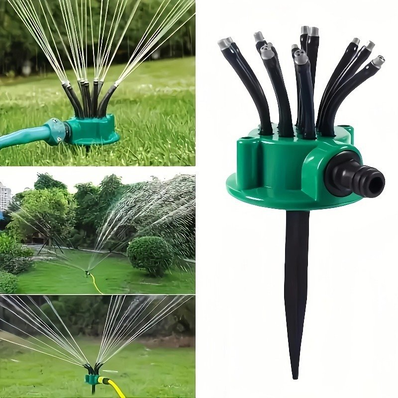 ⁦Arroseur de Jardin Rotatif 360 dégrée Multidirectionnel 12 Tuyaux Flexibles - رشاش مياه حدائق متعدد الاتجاهات 360 درجة بـ 12 خرطوم مرن⁩ - الصورة ⁦7⁩