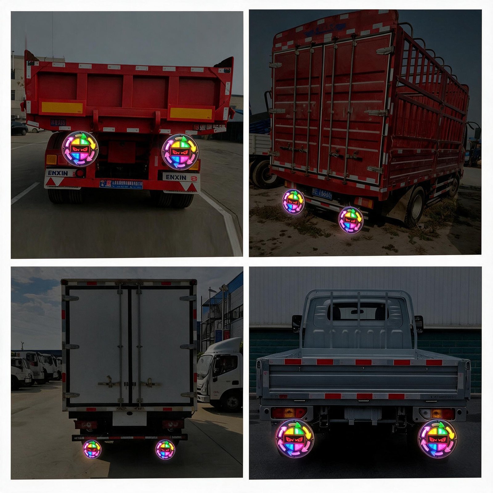 ⁦Feux Arrière LED RGB Séquentiels pour Camion 12V/24V 2 pcs Devile Eye - مصابيح خلفية تحذيرية للشاحنات ملونة (قطعتين)⁩ - الصورة ⁦6⁩