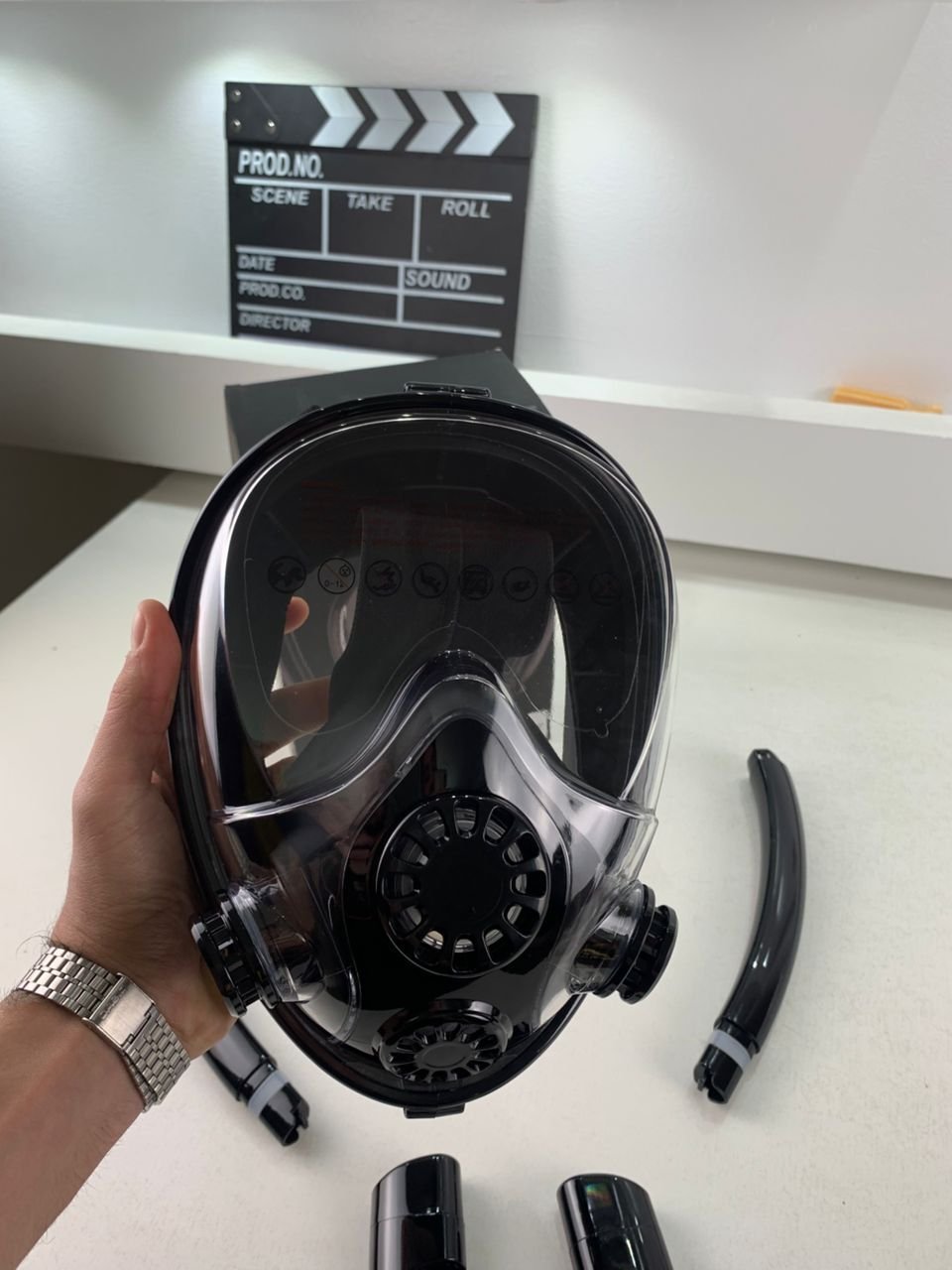 Masque de Plongée Intégral 180 ° Grande vue Anti-buée avec Double Tubes- قناع غوص إحترافي - الصورة 2