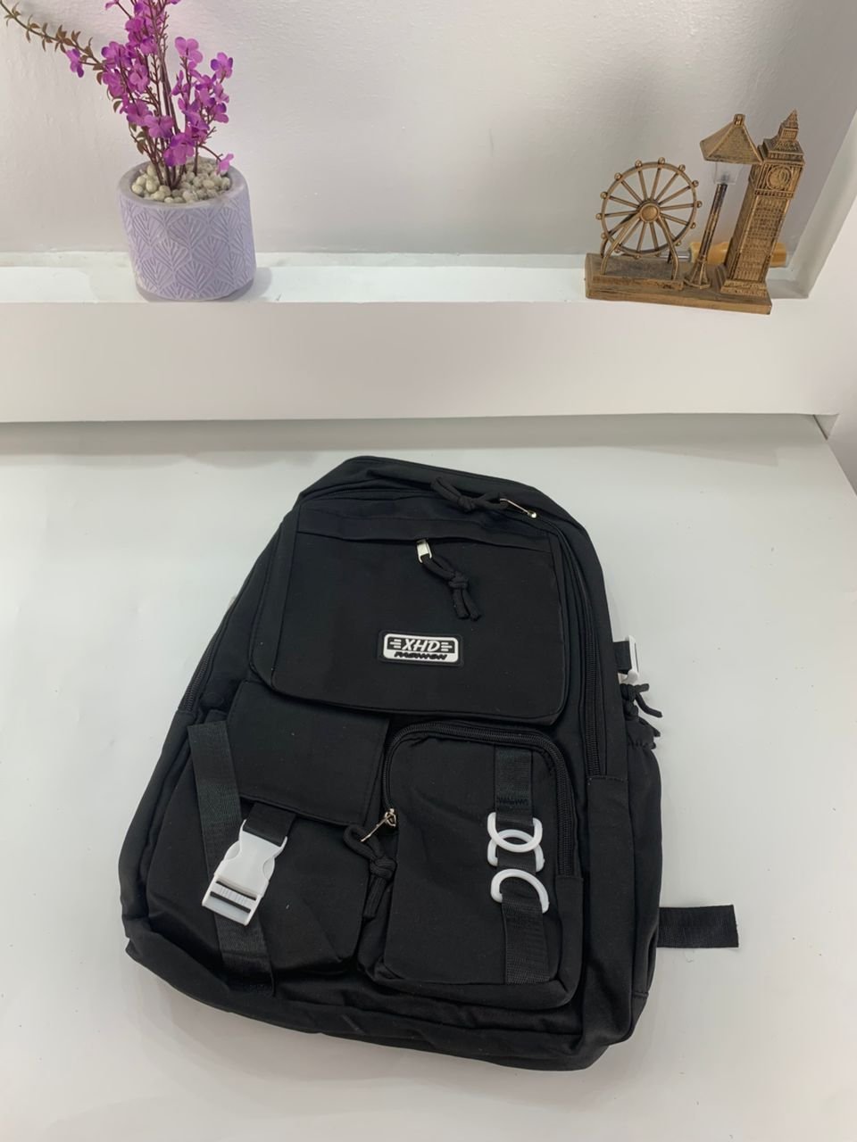 Sacs à dos d’école Style Décontracté XHD Noir – حقيبة ظهر مدرسية أسود - الصورة 2