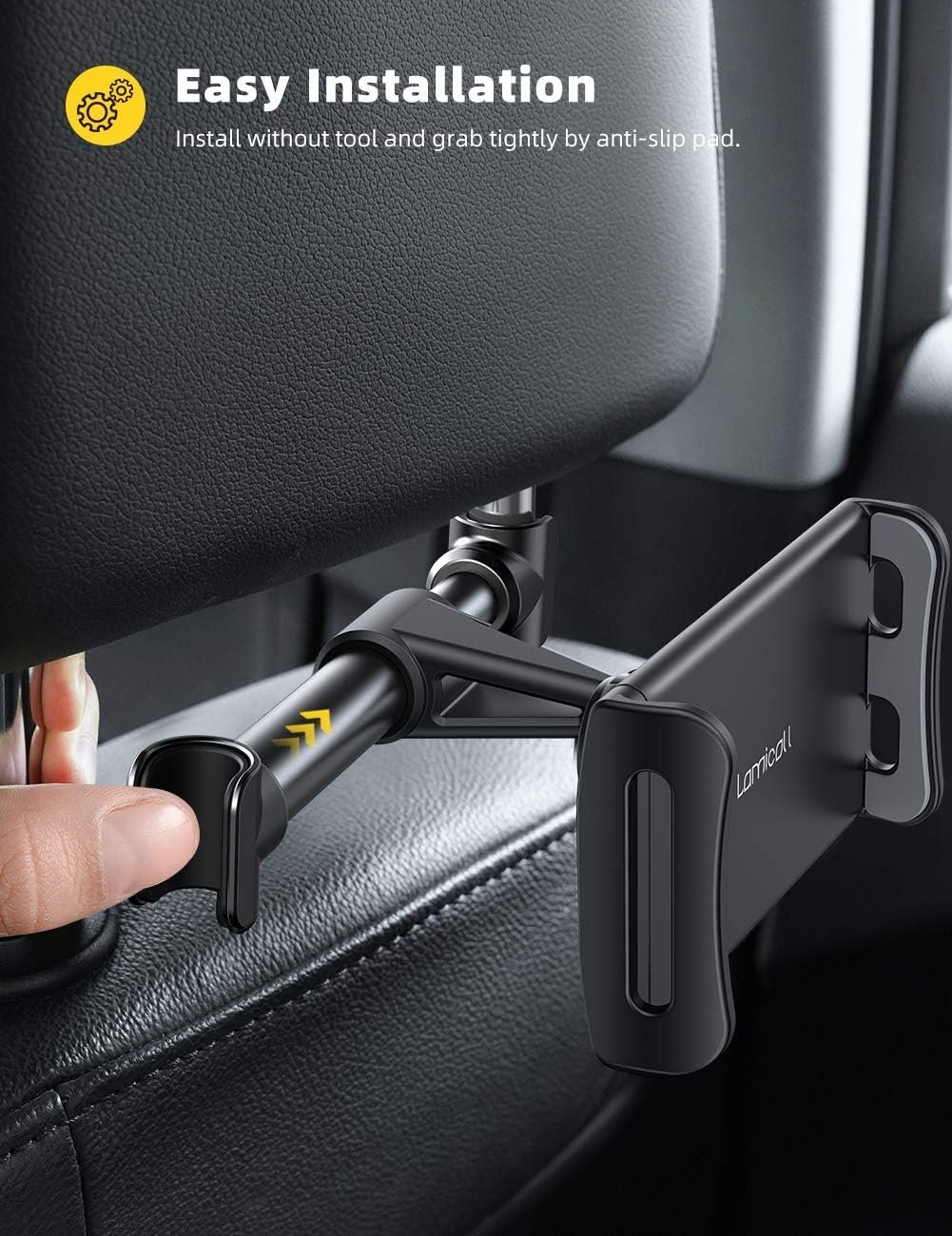 ⁦Support de Voiture pour Appui-Tête Tablettes et Smartphones avec Accès Chargeur - حامل هاتف وتابلت لمقعد السيارة الخلفي قابل للدوران 360 درجة⁩ - الصورة ⁦12⁩