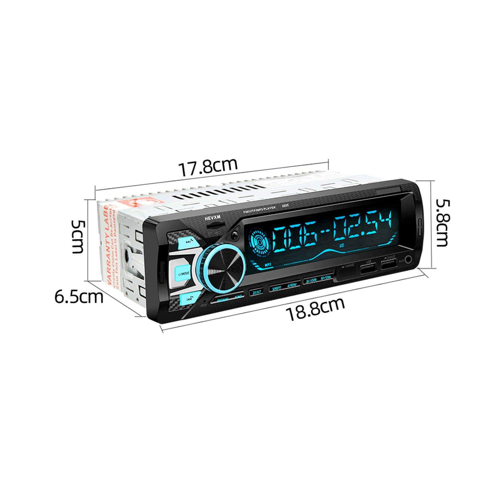 Autoradio Bluetooth 1DIN 7 Couleurs LED et Charge Rapide 2.1A Pioneer 9900 - راديو سيارة بلوتوث
