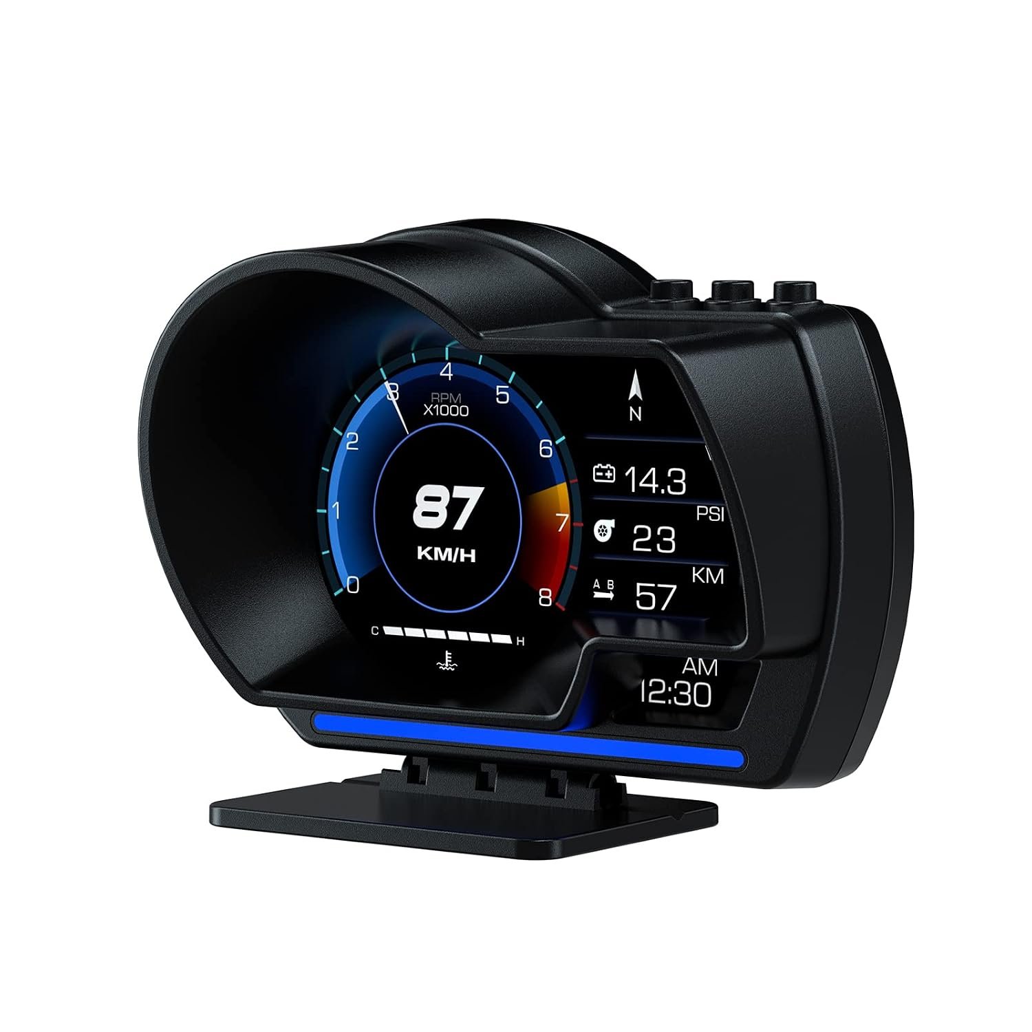 Afficheur Tête Haute HUD Intelligent Pour Voiture Système Double OBD2 + GPS 10 Alarme de Vitesse et Écran LCD - عداد السرعة الرقمي والشاشة الذكية للسيارة نظام مزدوج