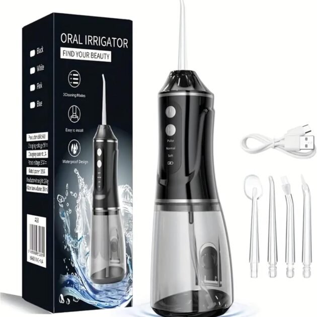 Hydropulseur Dentaire Sans Fil 380ml Pression 50-150 PSI 3 Modes - جهاز تنظيف الأسنان بالماء اللاسلكي