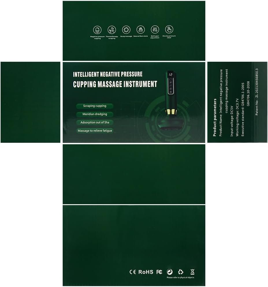 Appareil de Massage GuaSha Ventouse Électrique Rechargeable USB, Chauffant et Anti-Cellulite - جهاز مساج الغواشا والحجامة الكهربائي - الصورة 4